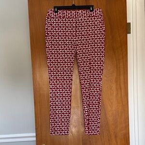 NWT Loft Red and White Patterned Pants